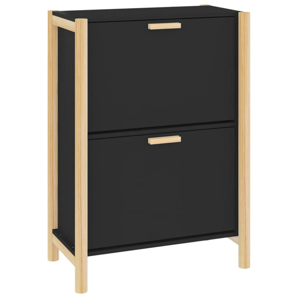 Schwarzer Schuhschrank Tit 57,5x33x80cm (Holz)