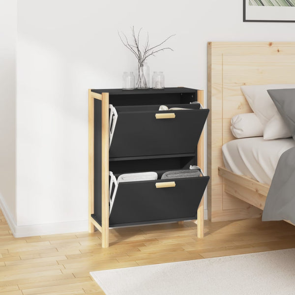 Schwarzer Schuhschrank Tit 57,5x33x80cm (Holz)