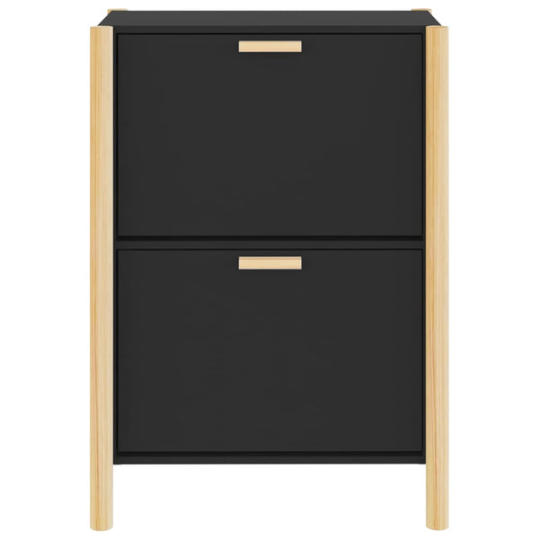 Schwarzer Schuhschrank Tit 57,5x33x80cm (Holz)