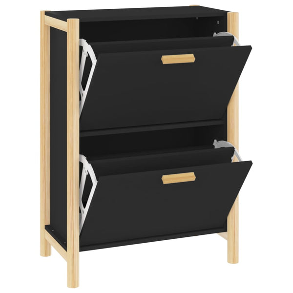 Schwarzer Schuhschrank Tit 57,5x33x80cm (Holz)
