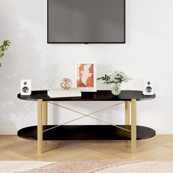 Schwarzer Couchtisch Petra 110x48x40cm (Holz)