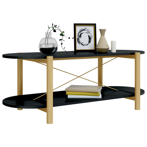 Schwarzer Couchtisch Petra 110x48x40cm (Holz)