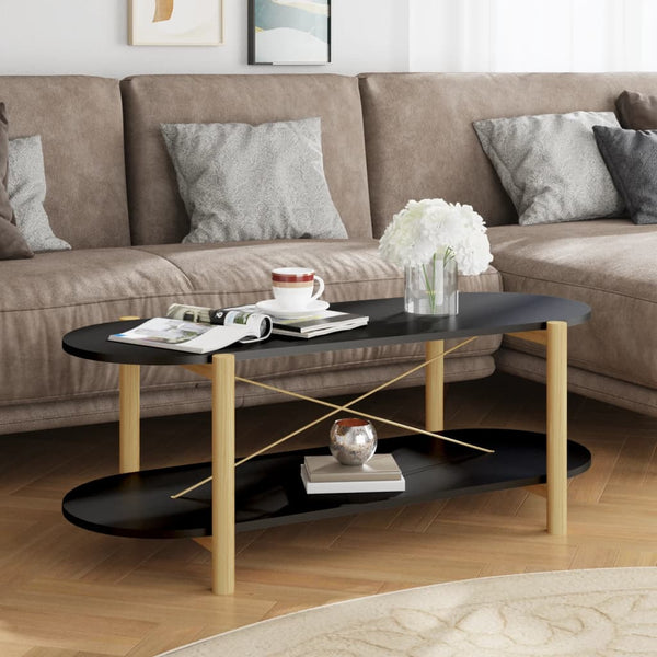 Schwarzer Couchtisch Petra 110x48x40cm (Holz)