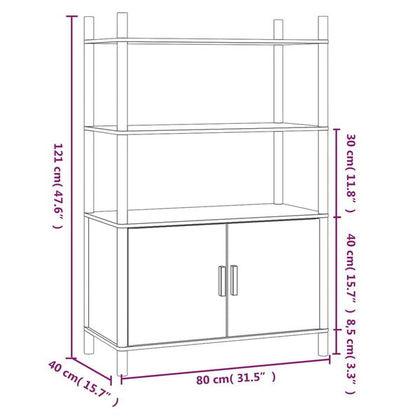 Weißer Schrank Marnie 80x40x121cm (Holz)