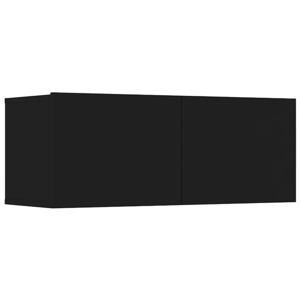Schwarze TV-Schränke Epsichi 80x30x30cm (4 Stück, Holz)