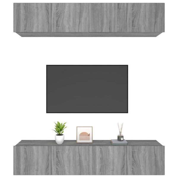 Graue TV-Schränke Epsichi 80x30x30cm (4 Stück Sonoma Holz)