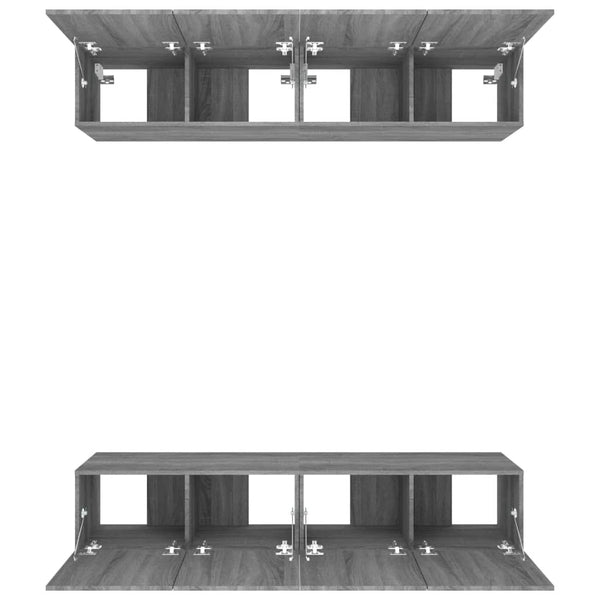 Graue TV-Schränke Epsichi 80x30x30cm (4 Stück Sonoma Holz)