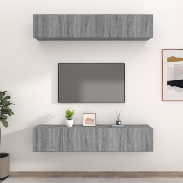 Graue TV-Schränke Epsichi 80x30x30cm (4 Stück Sonoma Holz)