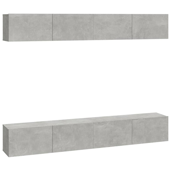 TV-Wandschränke Epsichi 100x30x30cm (4 Stück), betongrau
