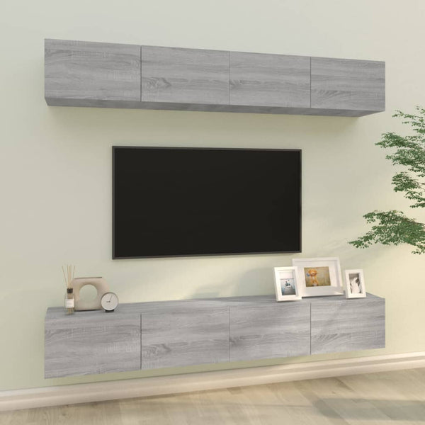 Graue TV-Wandschränke Epsichi 100x30x30cm (4 Stück)