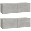 Betongraues TV-Schrank-Set Dorotha 3-teilig (Holz)