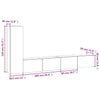 Betongraues TV-Schrank-Set Dorotha 3-teilig (Holz)