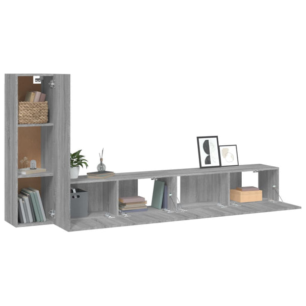 TV-Schrank-Set Dorotha 3-teilig (Sonoma-Holzoptik)