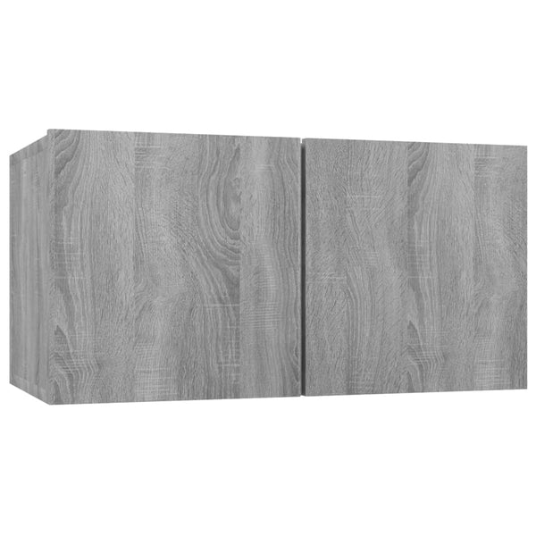 Grauer TV-Schrank Nevvare (4-teilig, Sonoma-Holz)