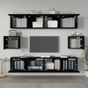 Schwarzes TV-Schrank-Set Caiden (6-teilig, Holz)