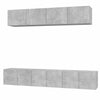 5-teiliges Fernsehschrank-Set Eris aus betongrauem Holz