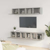5-teiliges Fernsehschrank-Set Eris aus betongrauem Holz