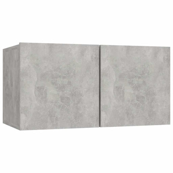 5-teiliges Fernsehschrank-Set Eris aus betongrauem Holz