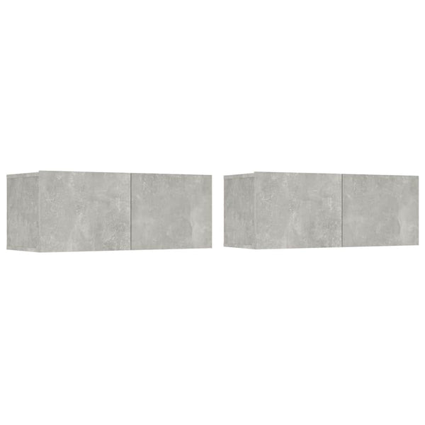 5-teiliges Fernsehschrank-Set Eris aus betongrauem Holz