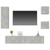 TV-Schrank-Set Casmir in Betongrau (5-teilig, Holz)