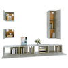 TV-Schrank-Set Lutfia betongrau (5-teilig, Holz)