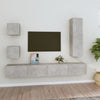 TV-Schrank-Set Lutfia betongrau (5-teilig, Holz)