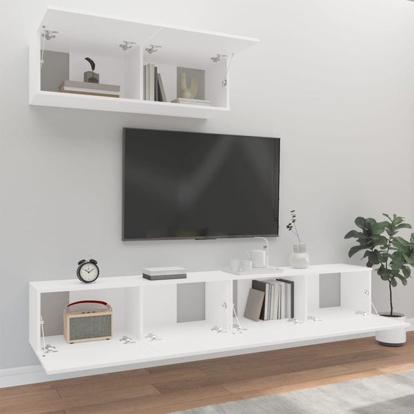 Loretto TV-Möbel-Set in Weiß (3-teilig, aus Holz)