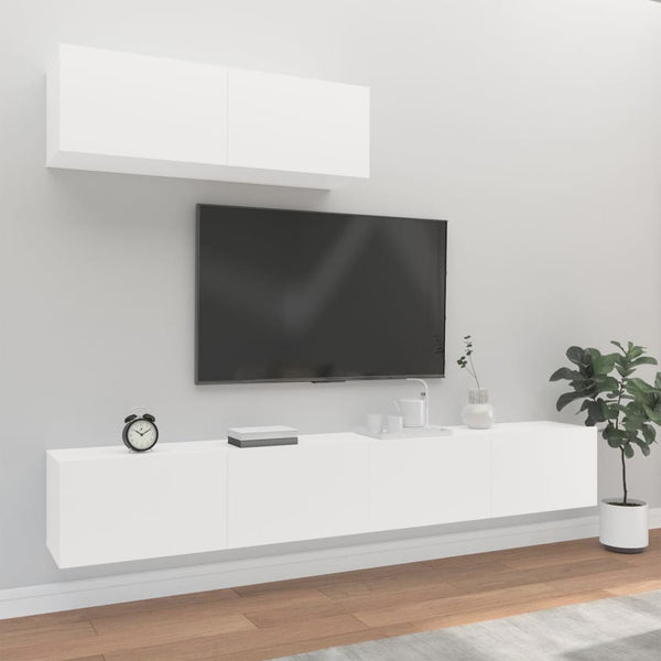 Loretto TV-Möbel-Set in Weiß (3-teilig, aus Holz)
