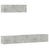 TV-Schrank-Set Loretto, Betongrau (3-teilig, Holz)