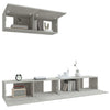 TV-Schrank-Set Loretto, Betongrau (3-teilig, Holz)