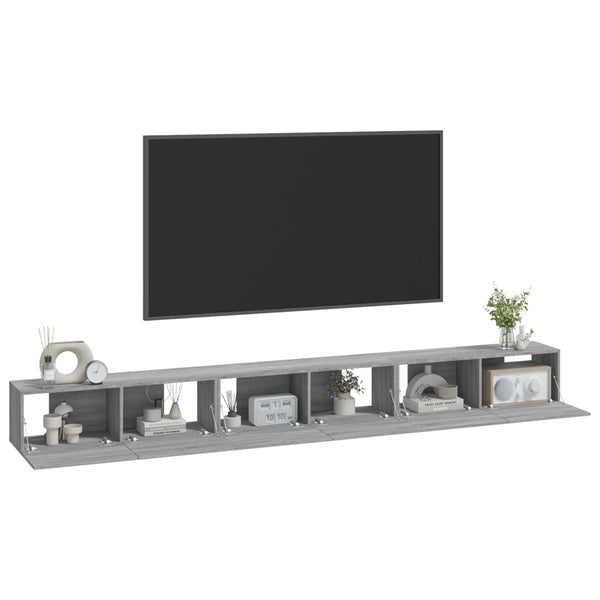 3-teiliges TV-Schrank-Set Loretto, Grau (Sonoma Holzoptik)