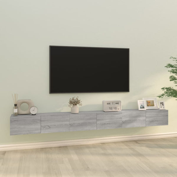 3-teiliges TV-Schrank-Set Loretto, Grau (Sonoma Holzoptik)