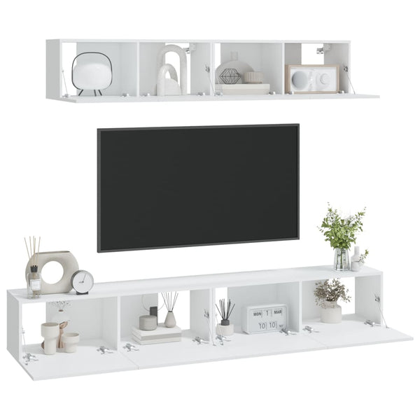 TV-Schrank-Set Areiene, weiß (4-teilig, Holz)