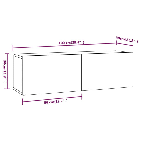 TV-Schrank-Set Areiene, weiß (4-teilig, Holz)