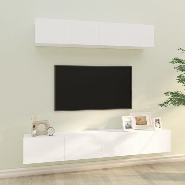 TV-Schrank-Set Areiene, weiß (4-teilig, Holz)