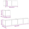 Betongraues TV-Schrank-Set Bindar 4-teilig (Holz)