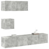 Betongraues TV-Schrank-Set Bindar 4-teilig (Holz)