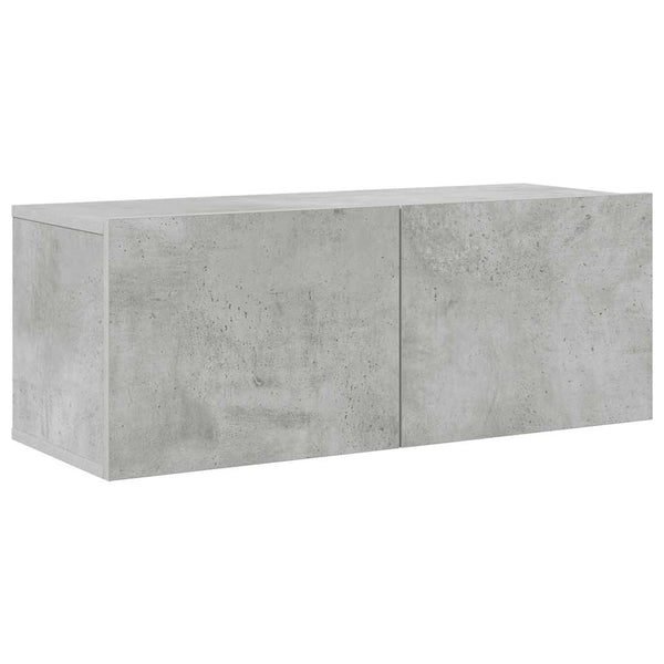 Betongraues TV-Schrank-Set Bindar 4-teilig (Holz)