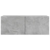 Betongraues TV-Schrank-Set Bindar 4-teilig (Holz)