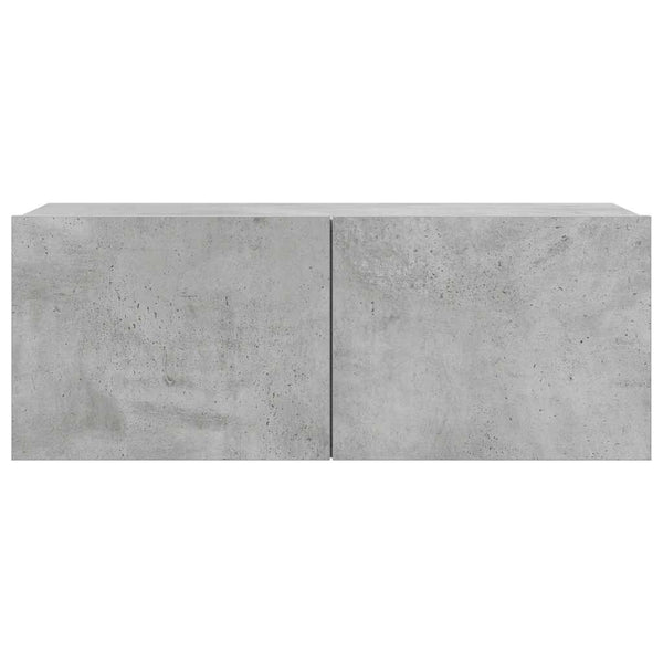 Betongraues TV-Schrank-Set Bindar 4-teilig (Holz)