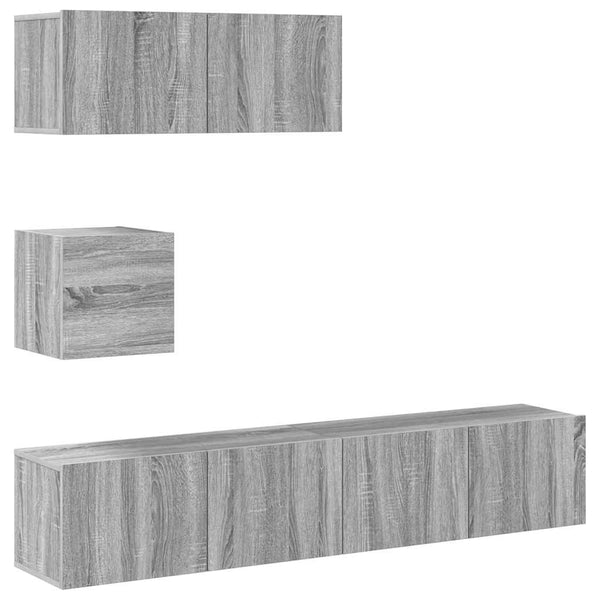 TV-Schrank-Set Bindar (4-teilig, Sonoma Eiche)
