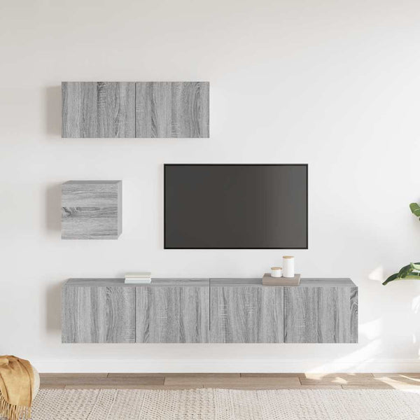TV-Schrank-Set Bindar (4-teilig, Sonoma Eiche)