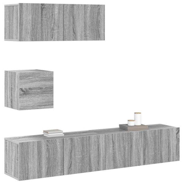 TV-Schrank-Set Bindar (4-teilig, Sonoma Eiche)