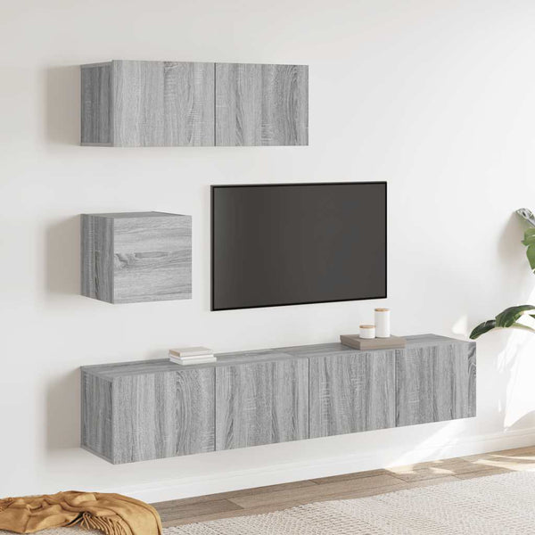 TV-Schrank-Set Bindar (4-teilig, Sonoma Eiche)