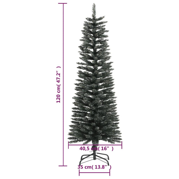 Grüner schmaler künstlicher Weihnachtsbaum mit Ständer Rosaria 120cm (PVC)