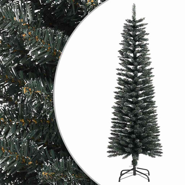 Grüner schlanker künstlicher Weihnachtsbaum mit Ständer Rosaria 150cm (PVC)