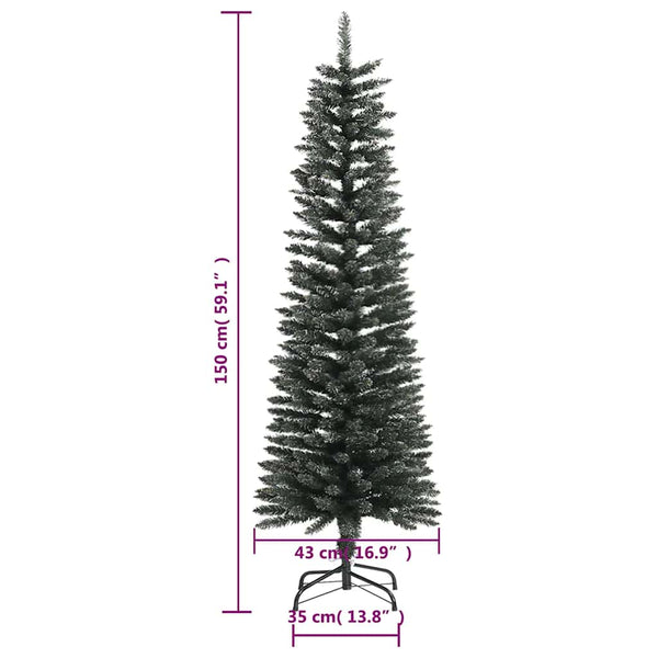 Grüner schlanker künstlicher Weihnachtsbaum mit Ständer Rosaria 150cm (PVC)