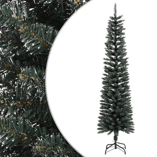 Grüner dünner künstlicher Weihnachtsbaum mit Ständer Rosaria 210cm (PVC)