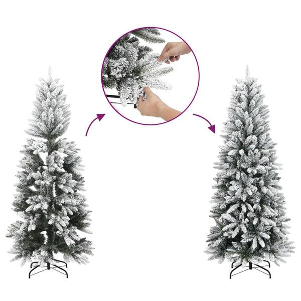 Künstlicher Weihnachtsbaum mit Schnee, Nurtean 210cm (PVC und PE)