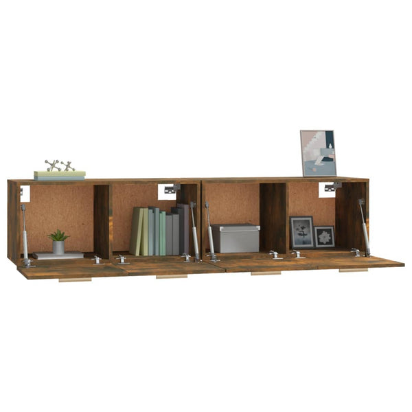 Räuchereiche Hängeschränke Crusa 80x35x36,5cm (2 St., Holz)